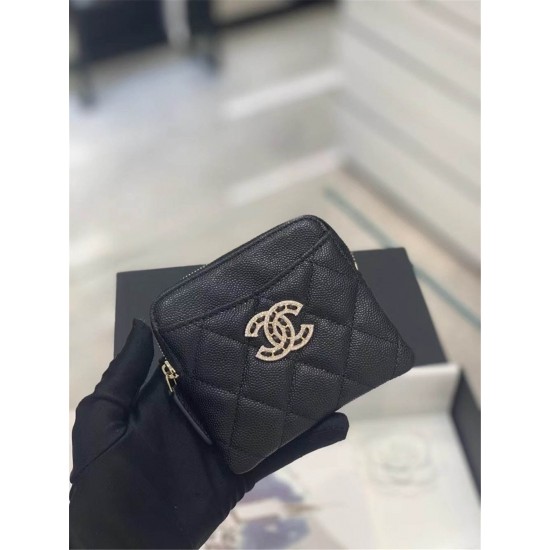 Chanel wallet 11-9.5-1.5cm black