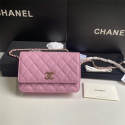 Chanel WOC pink bag 19.5*12*3.5cm caviar