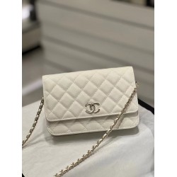 Chanel WOC white bag 19.5*12*3.5cm caviar