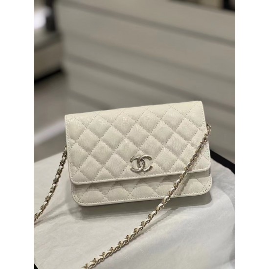 Chanel WOC white bag 19.5*12*3.5cm caviar