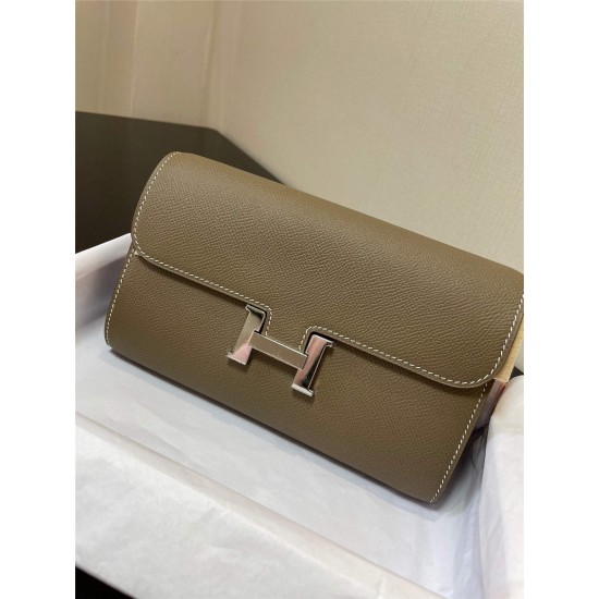 Hermes Constance Togo 20.5x13 x 2cm grey silver