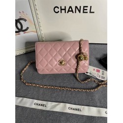 Chanel WOC gold ball 19cm pink lambskin