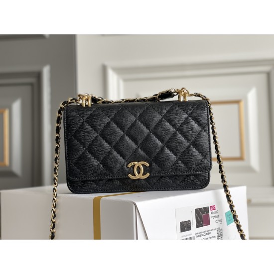 Chanel WOC black 19*12*3.5cm Hass leather caviar