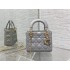 Dior lady dior 17cm lambskin grey