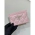 Chanel wallet card holder  pink caviar