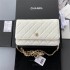 Chanel wallet w19.5×h10.5×d2cm white WOC 