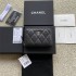 Chanel wallet black gold W11×H7.5×2cm caviar