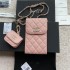 Chanel cellphone case WOC pink caviar w10×h16.5×2cm