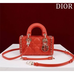 Dior Lady D-Joy super mini 16.5*10*6cm red