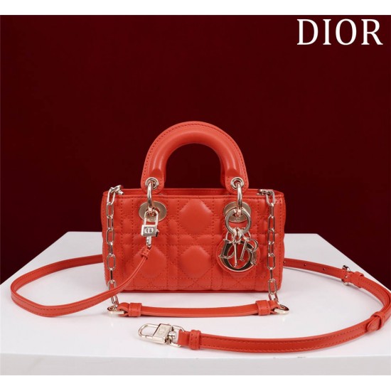 Dior Lady D-Joy super mini 16.5*10*6cm red