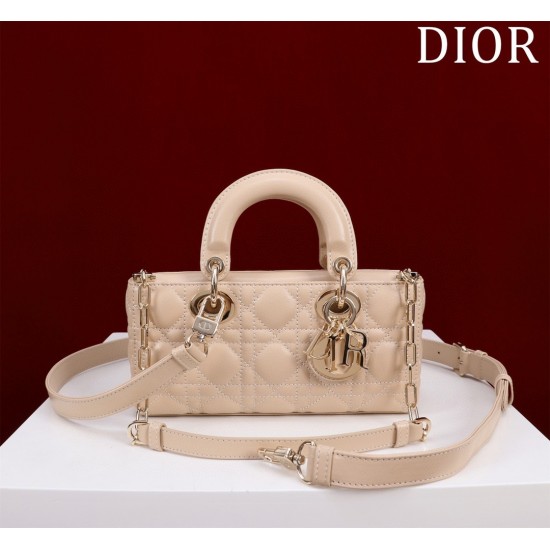 Dior Lady D-Joy lambskin pink 22.5*12*6cm medium