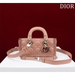 Dior Lady D-Joy lambskin pink 22.5*12*6cm medium