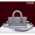 Dior Lady D-Joy lambskin grey 22.5*12*6cm medium