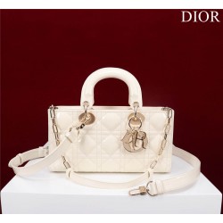 Dior Lady D-Joy patent white 22.5*12*6cm medium