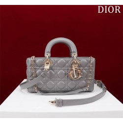 Dior Lady D-Joy lambskin grey 26 x 13.5 x 5cm 