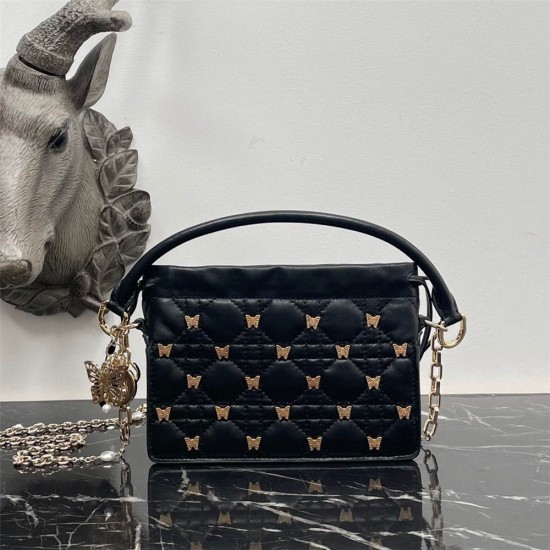 Dior Lady Dior Milly mini lambskin 19 x 13 x 5cm black