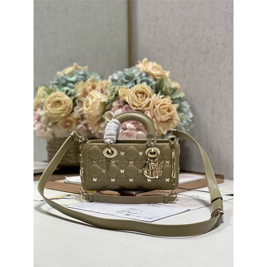 Dior Lady Dior D-joy 22 x 12 x 6 cm green lambskin