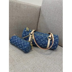 Louis Vuitton Papillon Denim Bleu  M46830 30x15x15cm  and 16x6cm