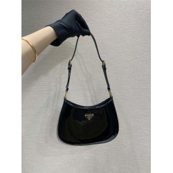 Prada Hobo Patent leather  black Cleo 26.5X15X4CM