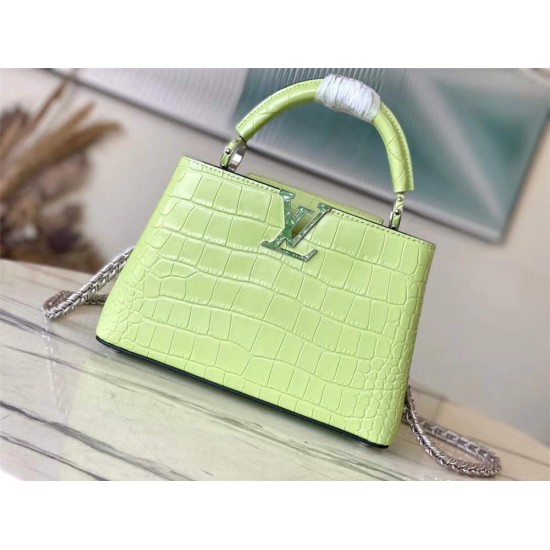 Louis Vuitton  N48865 Capucines  27 * 18  * 9  cm orange green