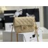 Chanel gold ball 13x18x7cm black lambskin beige