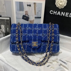 Chanel  2.55 classic flap CF bag medium size 25cm Tweed 