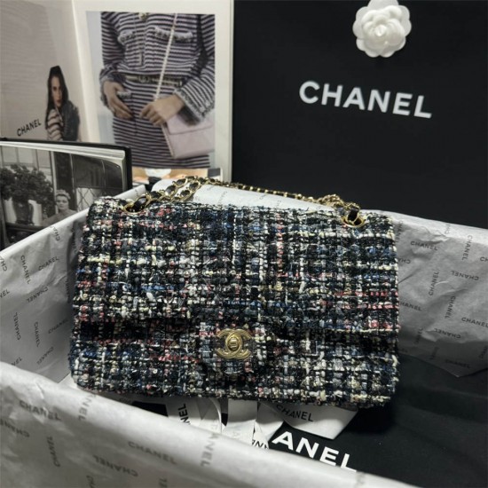 Chanel  2.55 classic flap CF bag medium size 25cm Tweed 