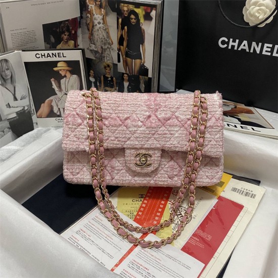 Chanel  2.55 classic flap CF bag medium size 25cm Tweed 