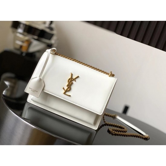 YSL Sunset medium size 22×8×16 cm white