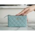 Chanel mini pouch 9.5×15×1cm Tiffany