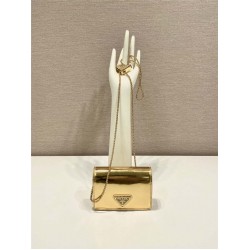 Prada 1MR024 gold bag 11.5x8cm