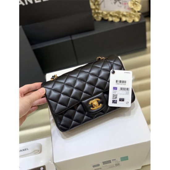 Chanel classic flap mini CF 20cm  24K  gold painted