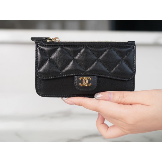 Chanel wallet card holder 7.5×13×1cm