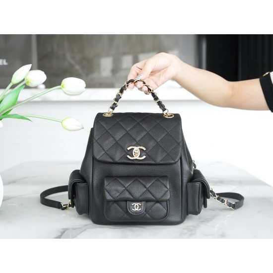 Chanel backpack black 21.5*19.5*12cm