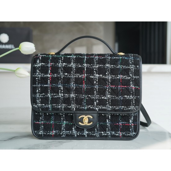 Chanel classic flap high Tweed 31.5*31*9cm