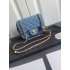 Chanel classic flap 18cm Denim gold ball