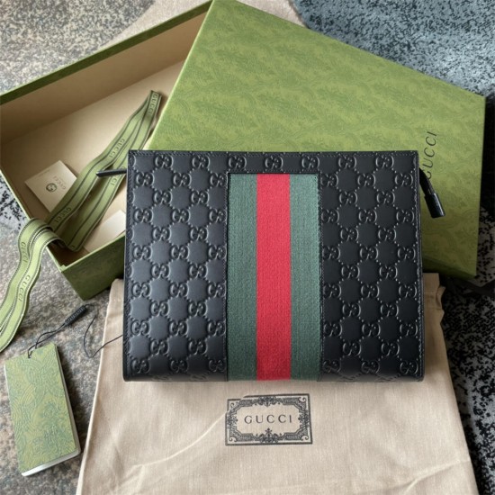 Gucci 26*20*6cm Gucci GG Supreme Web Pouch leather