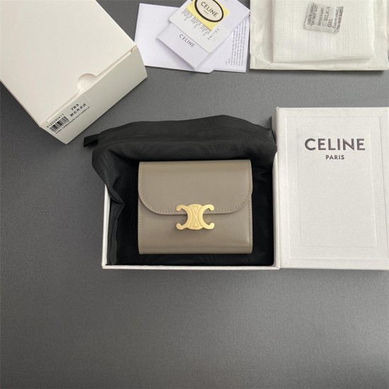 Celine wallet w10.5×9×3cm leather