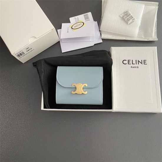 Celine wallet w10.5×9×3cm leather