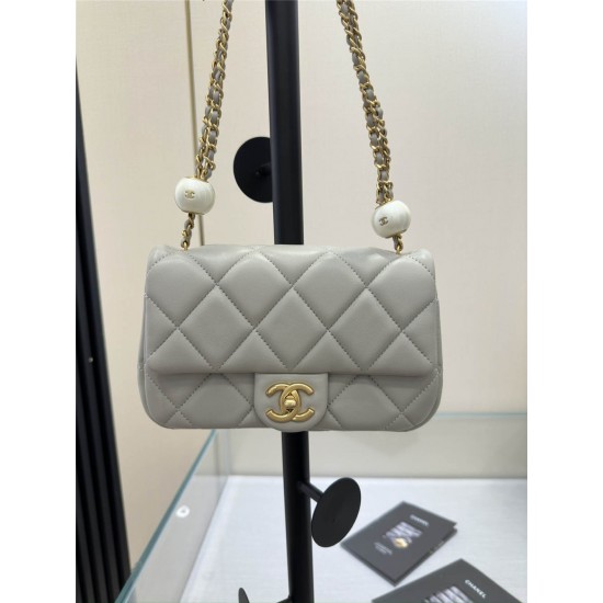 Chanel classic flap with pearl buckel 17cm or 20.5cm