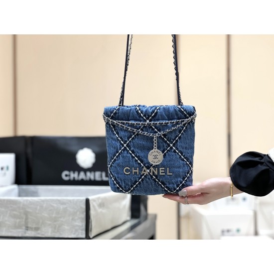 Chanel CHANEL 22 MINI HANDBAG DENIM AS3980 Size 20*19*6cm