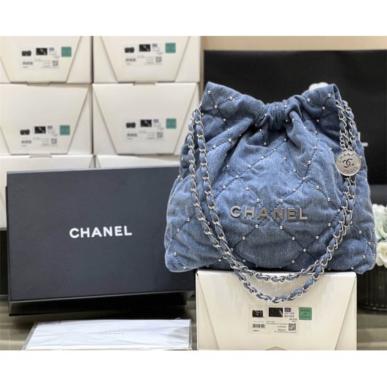 CHANEL 22 SMALL HANDBAG DENIM  AS3260 Size: 35*37*7cm 2025 new