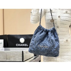 CHANEL 22 SMALL HANDBAG DENIM  AS3260 Size: 35*37*7cm 2025 new