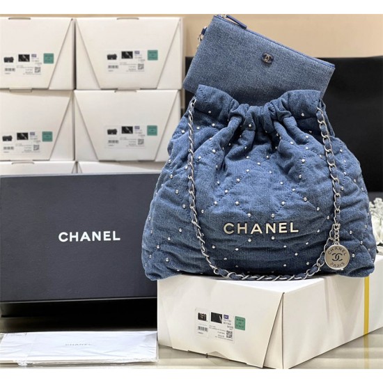 CHANEL 22 MEDIUM HANDBAG DENIM  AS3261 Size: 39*42*8cm 2025 new