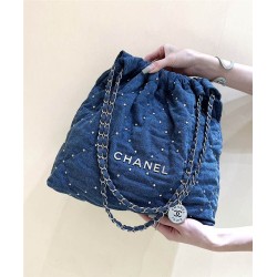 CHANEL 22 MEDIUM HANDBAG DENIM  AS3261 Size: 39*42*8cm 2025 new