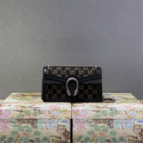 Gucci GG Marmont 25*13.5*7cm black denim  2025 New