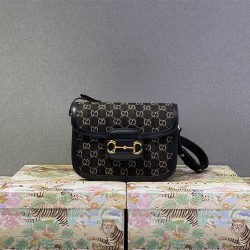 Gucci GG Marmont 25*13.5*7cm black denim  2025 New