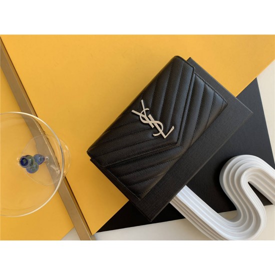 YSL SAINT LAURENT wallet 437469  size: 19*11cm 2025 New