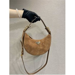 Prada Moonbag 1BC194suede  22.5xHight 18.5xbottom6.5cm 2025 New