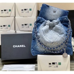 Chanel CHANEL 22 SMALL HANDBAG DENIM AS3260 Size: 35*37*7cm 2025 New